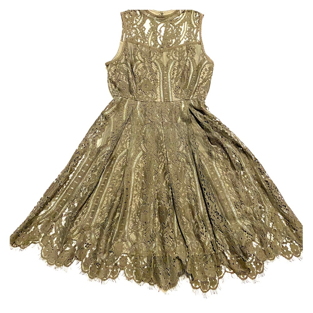 Lace high neck dress dress